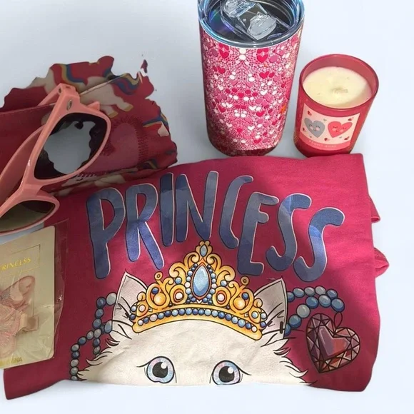 Pink Unicorn lunch pack and Accessories Set with XL princess Cat Tshirt - Picture 2 of 7